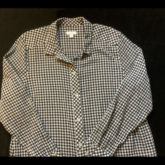 Textured gingham button down tunic. - Picture 8 of 12